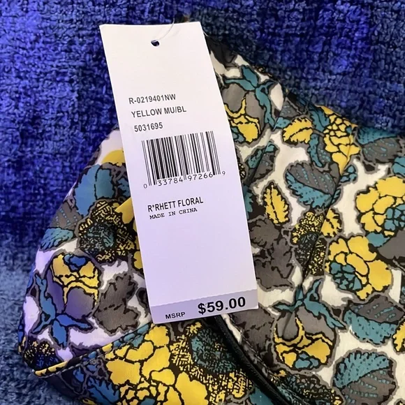 NWT Nine West Floral Clutch - Black, Yellow, Blue - Picture 5 of 5